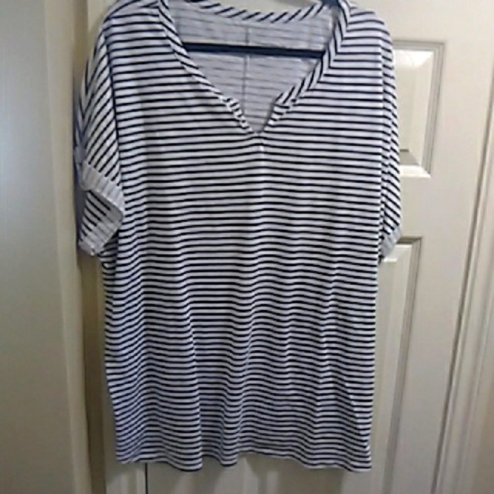Striped Black and White Women's Top